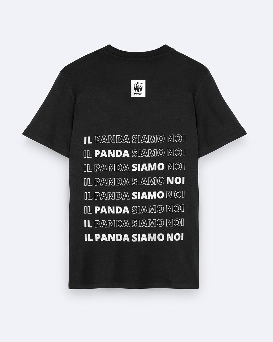 T-shirt nera "Anche oggi ci salviamo domani"